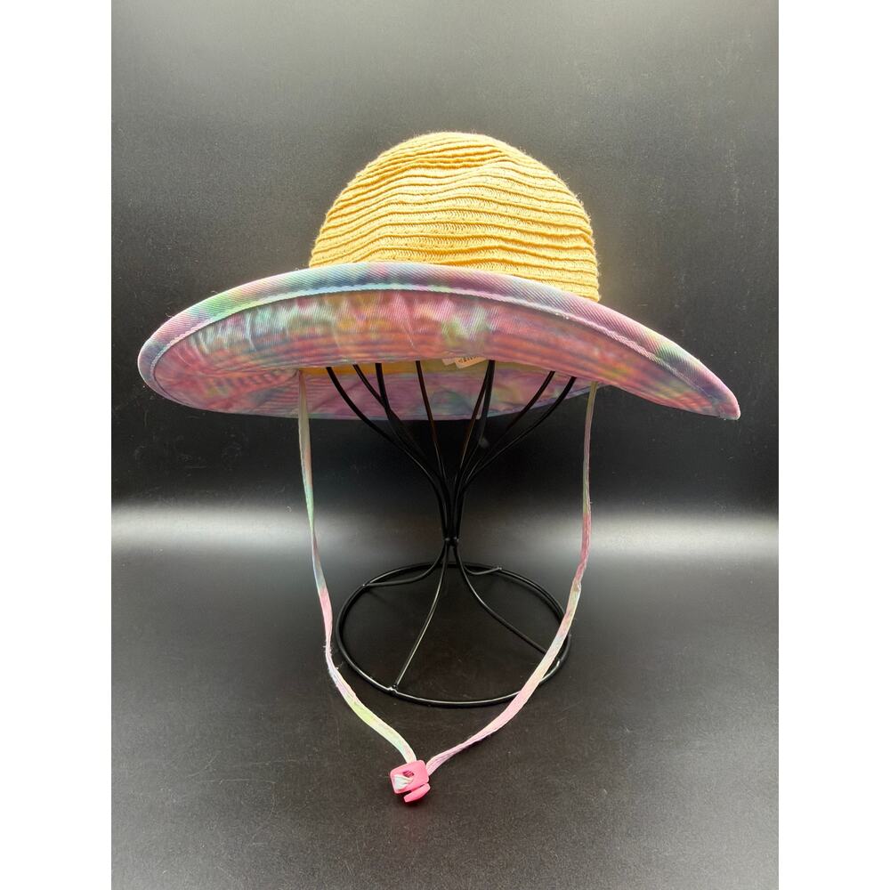 Tommy Bahama Girls Straw Sun Hat Pastel Brim Beach Bucket Hat Youth